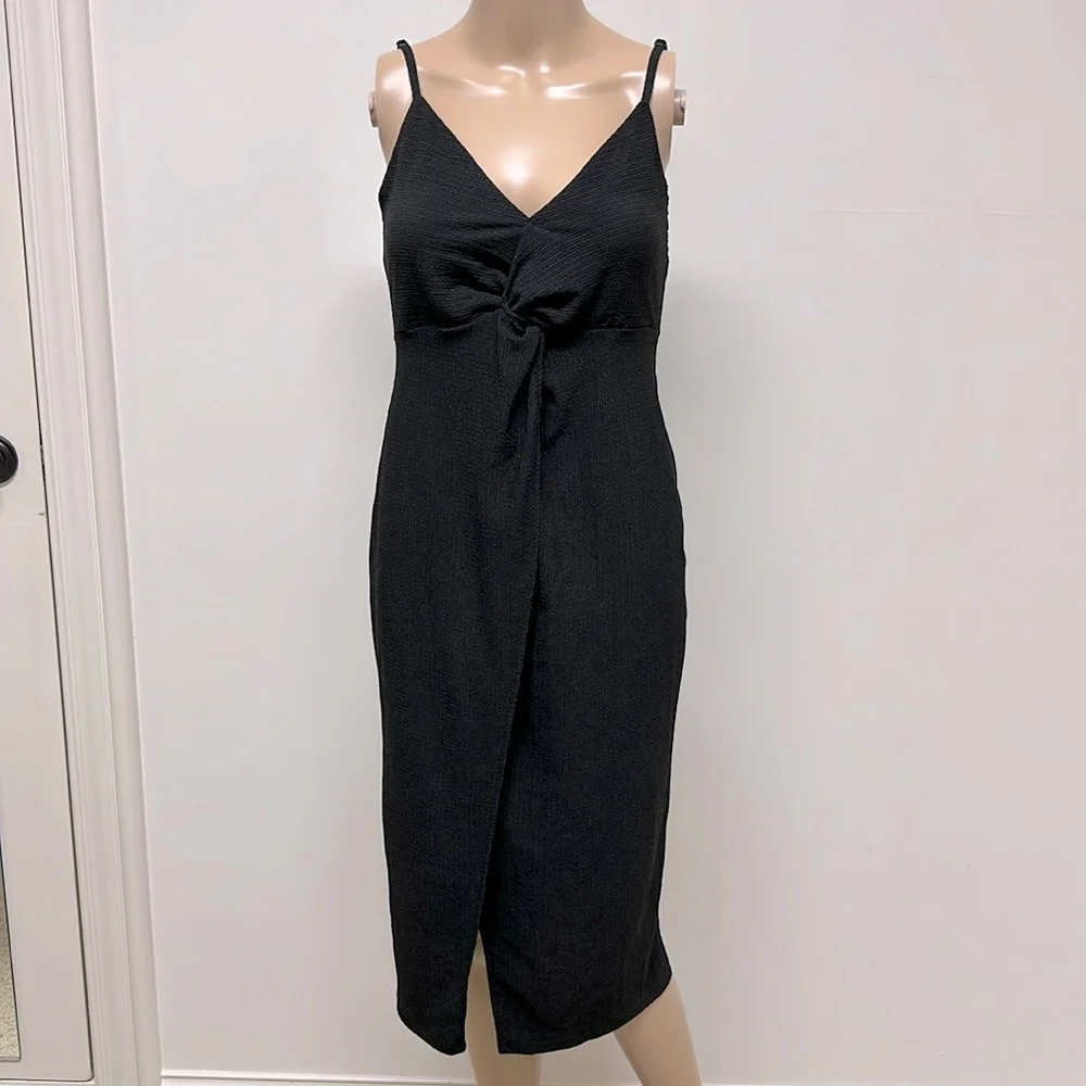 bershka open back dress Bershka open back textured mini dress in black